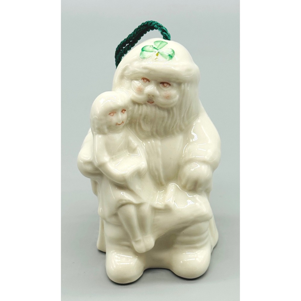 Belleek Collectors Society Santa with Child Bell Ornament‎ Irish 2001 Christmas